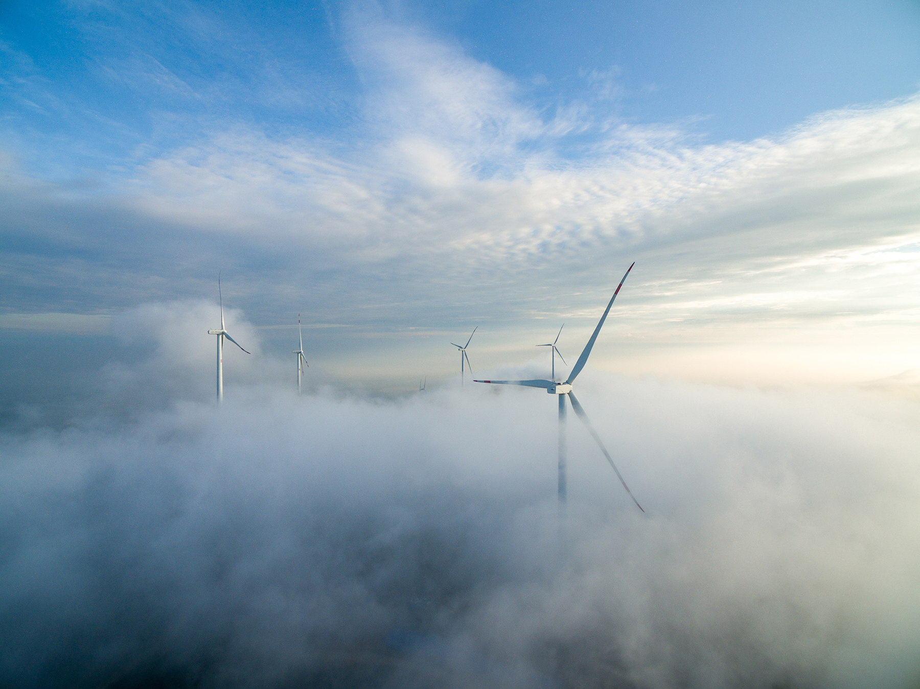 Wind power generator before sunrise sunset ,Wind power generat